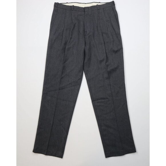 Vtg 60s Streetwear Mens 36x32 Wool Rayon Gabardine Blend Knit Chino Pants USA